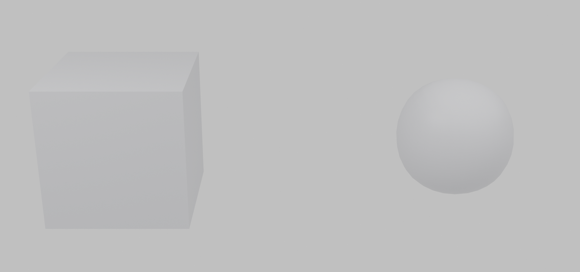 2-panel before/after comparison at one identical 3/4 view. Left: a blocky cube with sharp edges and flat faces. Right: the same cube with a Subdivision Surface modifier at level 3, smoothed into a rounded, sphere-like form.
