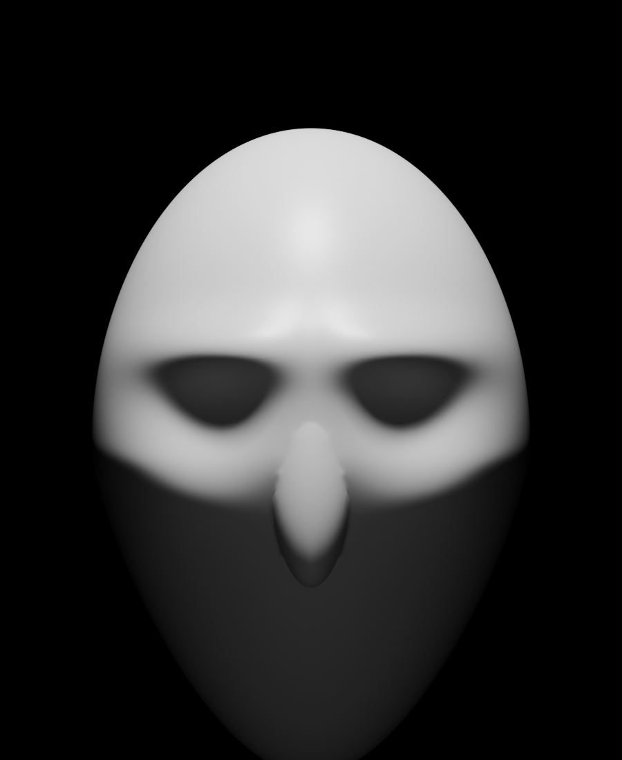 Procedural bust under Rembrandt lighting showing the triangle of light on the cheek