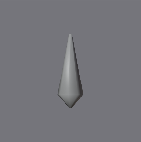 A single Blender bone widget seen at an angle, with three parts labelled: the tip or head at the top, the body in the middle, and the root or base at the bottom.