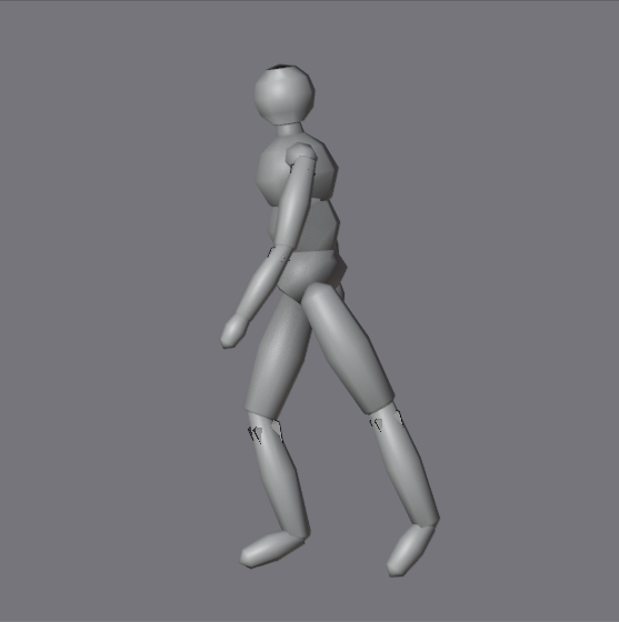 The walk cycle Contact pose with overlays: the centre of gravity over the support, a balance plumb line, knee bends, and the front and back foot contact points.