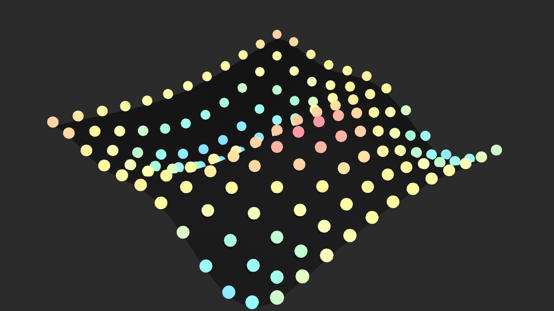 A point cloud colored by position, showing the Position field as per-point data.