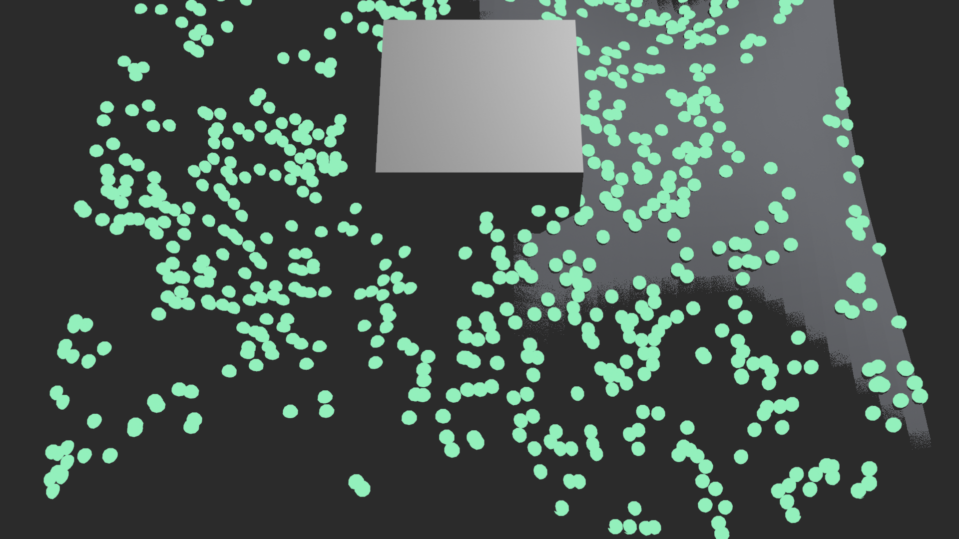 Instances forming patchy clusters driven by a noise density mask.