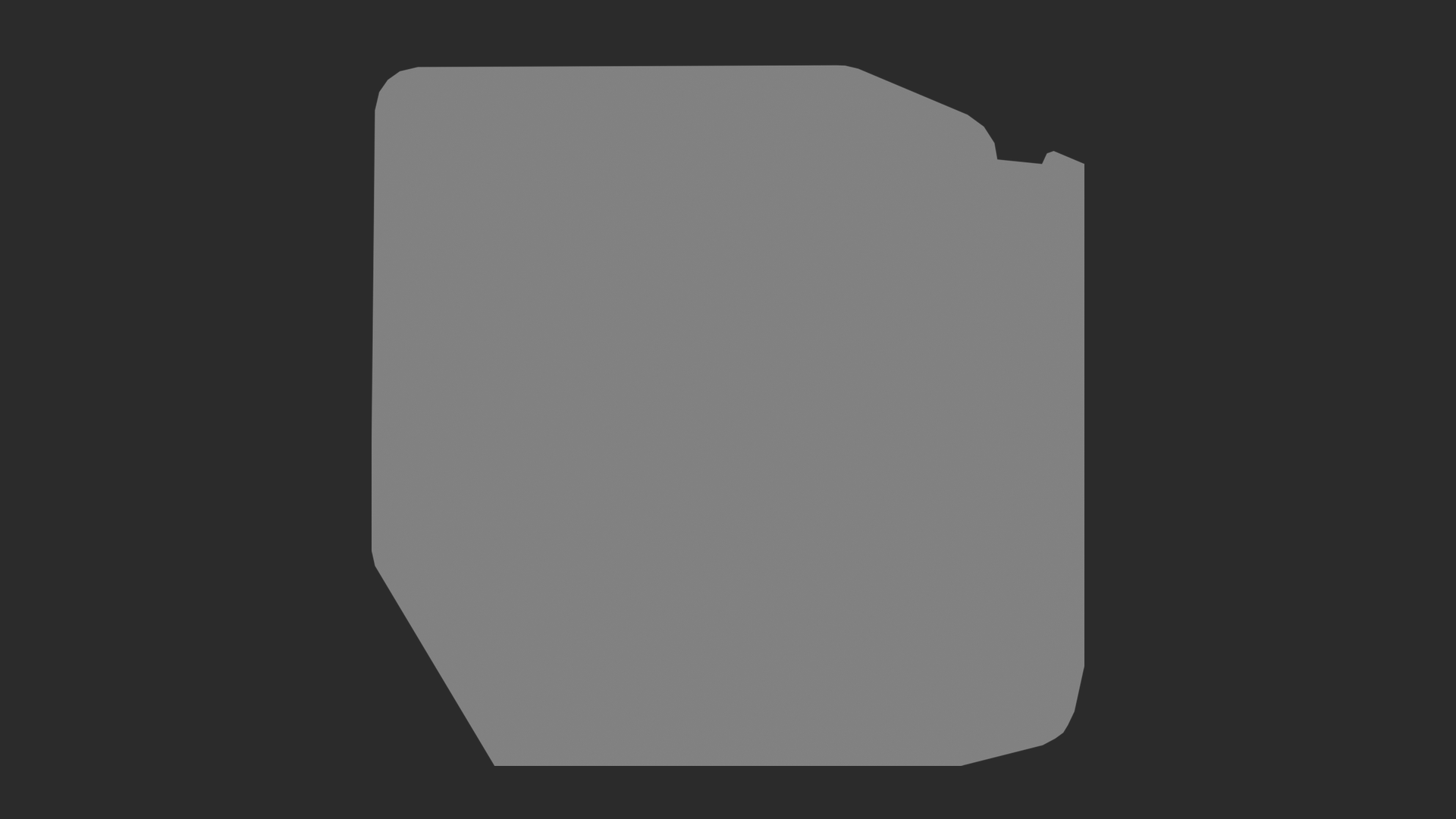 Beveled object shaded by the Pointiness attribute, bright convex edges and dark concave recesses
