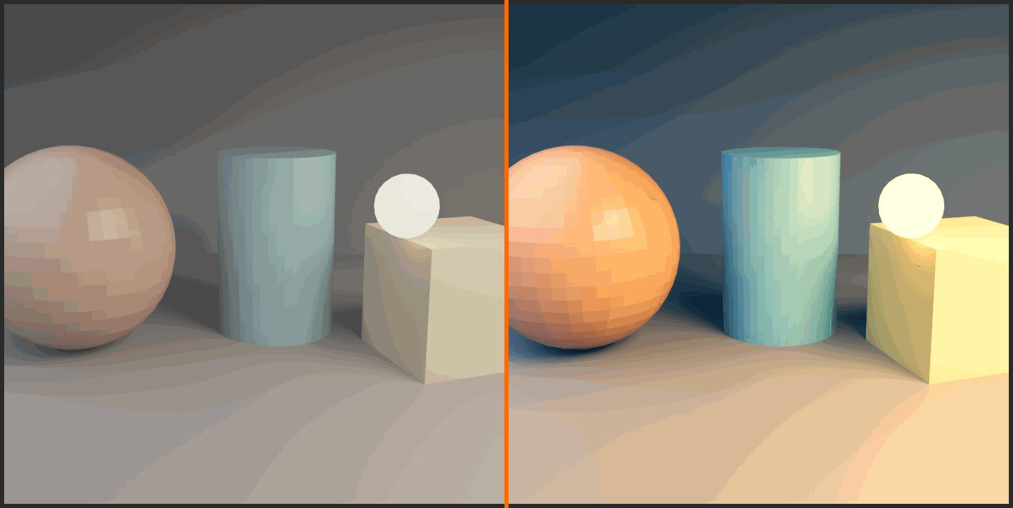 Colour grade before and after