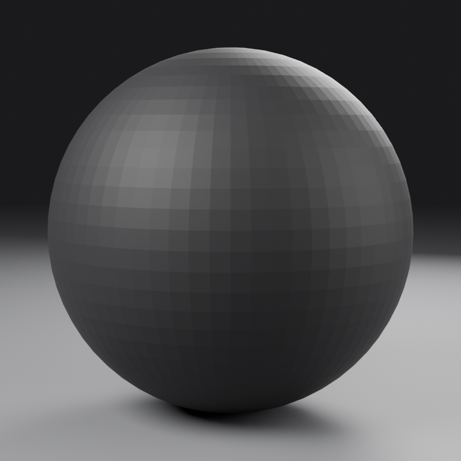 Rendered material sphere showing matte black plastic